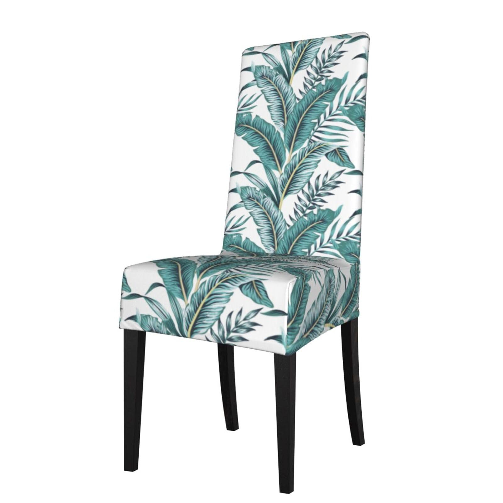 LKYMOH Tropical Banana Green Leaf Tropical, Chair Covers Stretch Chair Slipcovers for Dining Room, for Party Pet Protection Universal Fit Soft Polyester