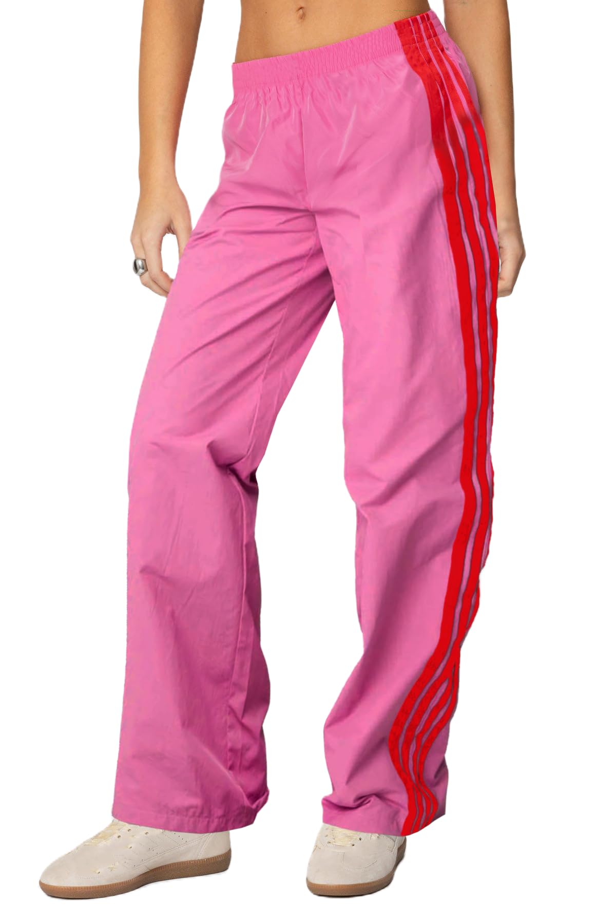 Fernvia Womens Parachute Pants Wide Leg Baggy Y2K Elastic Waist Jogger Sweatpants Track Pants Streetwear