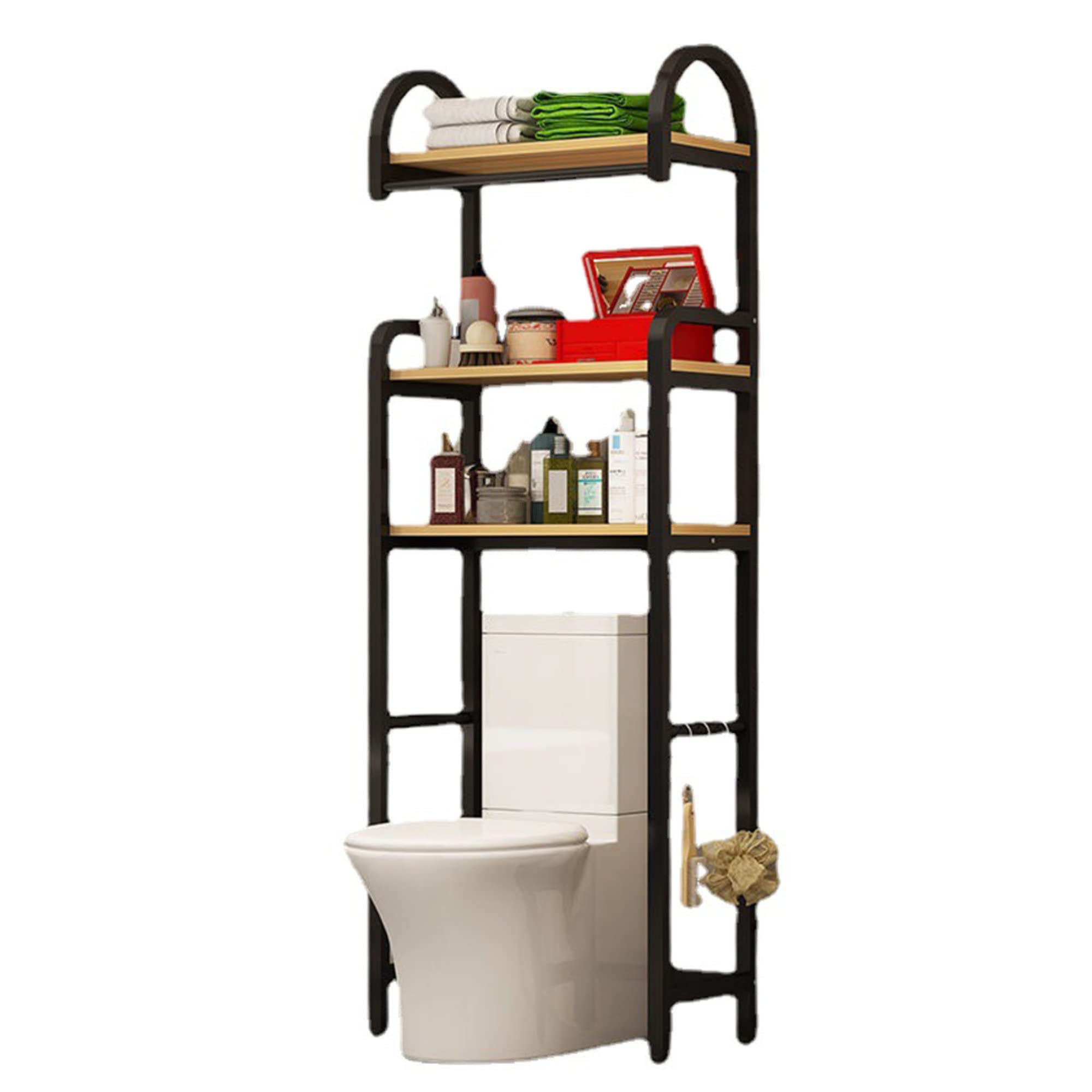 Étagère de toilettes meuble de rangement au-dessus WC lave-linge style industriel