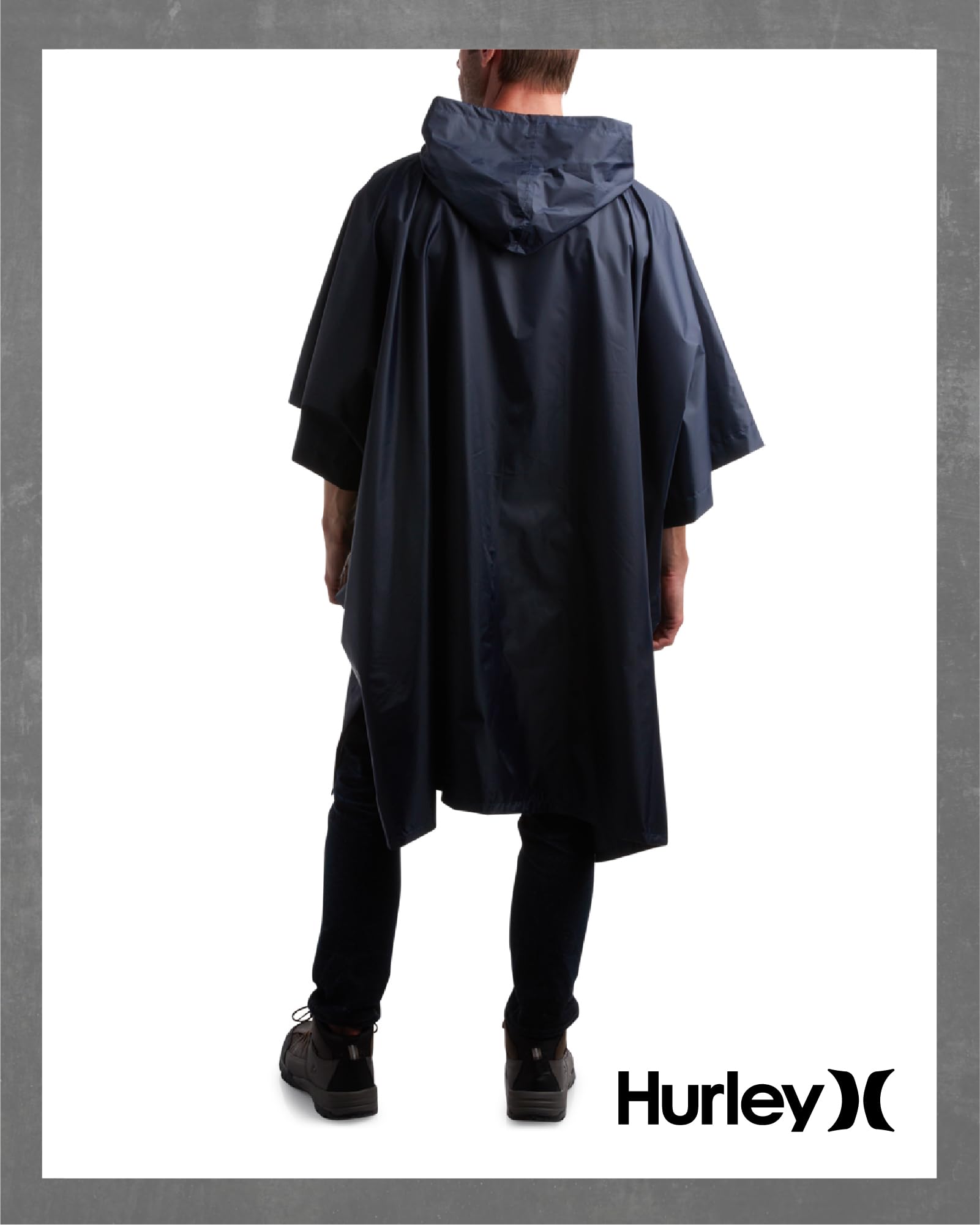 Hurley Poncho per adulti – Poncho impermeabile per adulti, leggero e ripiegabile per escursionismo, campeggio ed emergenza