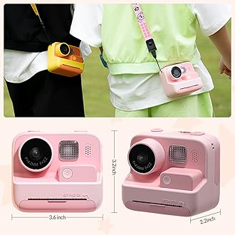 Mafiti Kids Camera Instant Print, 48MP Digital Camera with Zero Ink, Selfie 1080P Video Camera with 32G TF Card, Toys Gifts for Girls Boys Aged 3-12 for Christmas/Birthday/Holiday (Pink)