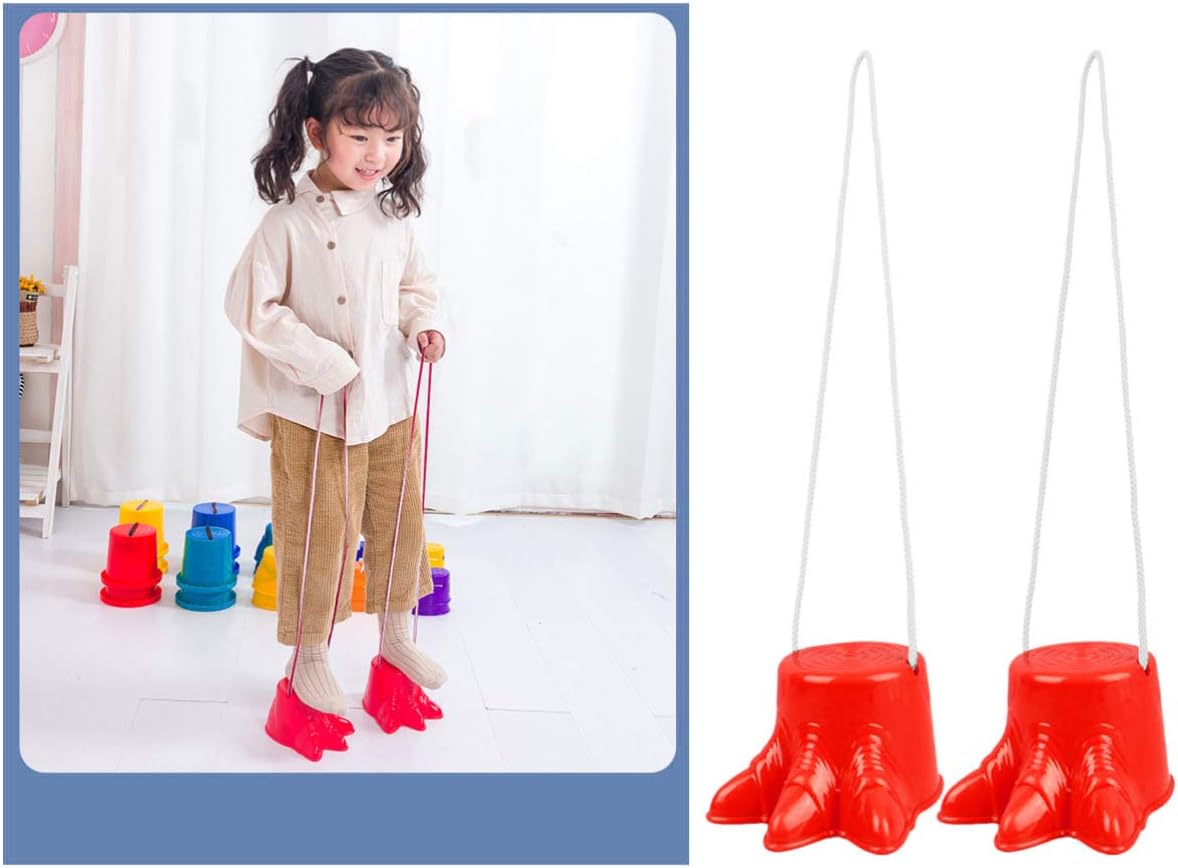 NUOBESTY Stilts Shoes Claw Shape Outdoor Sports Toy for Kids Balance Training Coordination Development with Rope 6.10X4.72X3.34In Fun Exercise