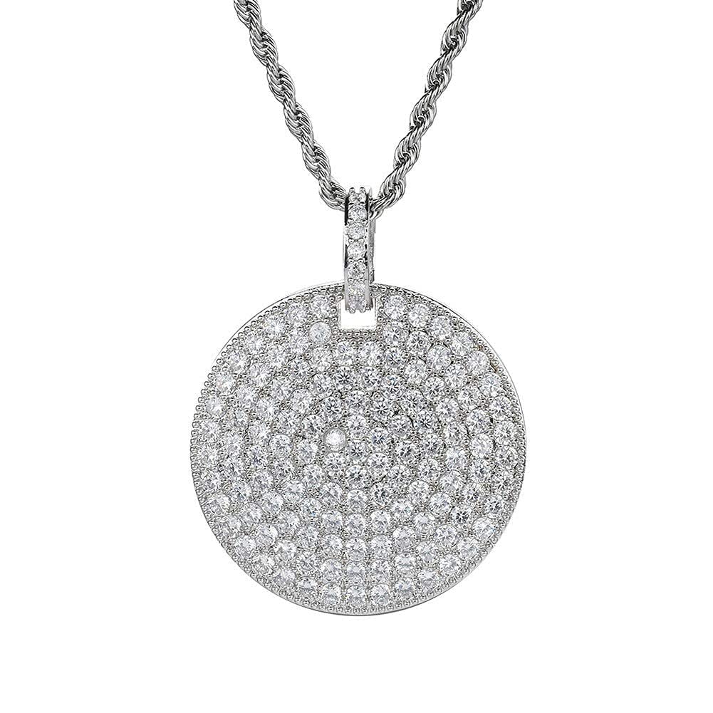 Chaîne de cluster Hip Hop collier diamant simulé pendentif CZ unisexe