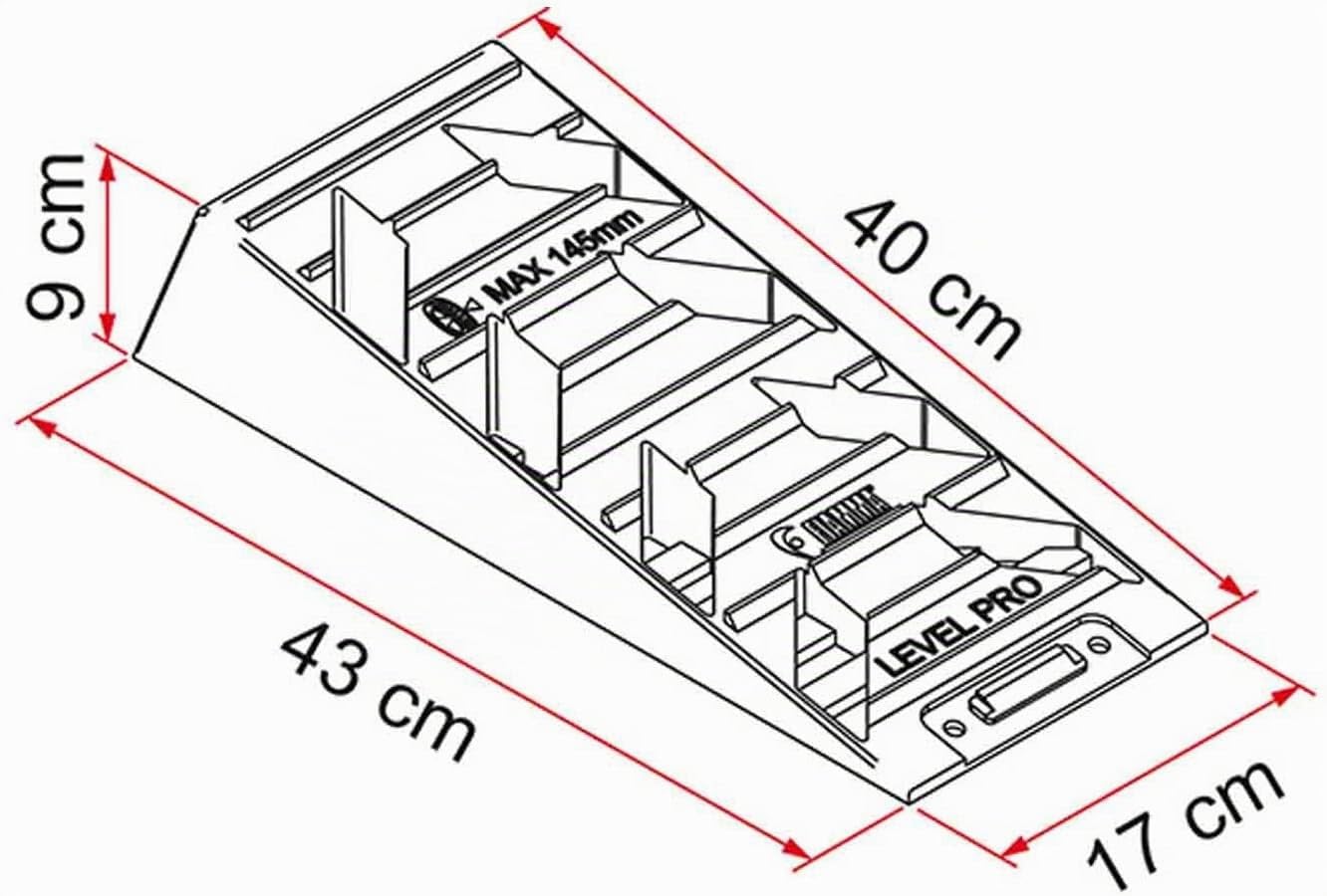 Fiamma set 2 cunei compensazione salita 5000 kg 40/43 x 17 x 9,5 cm per roulotte camper