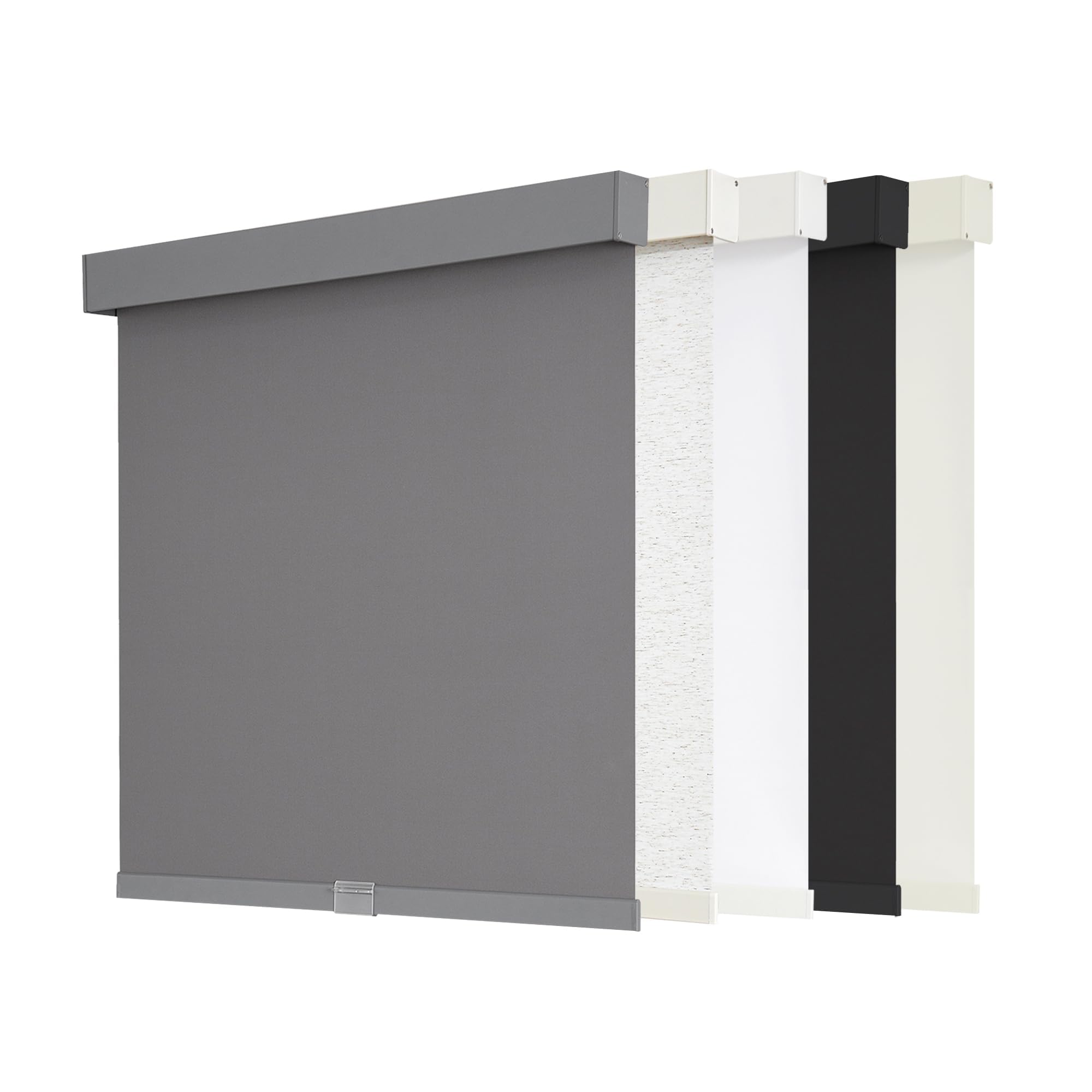 AOSKY Blackout Roller Shades Cordless Blinds for Windows, Free-Stop Shades with Valance, Thermal Insulated Fabric, UV Protection, Natural Woven Blinds for Home and Office (22.5" W x 72" H, Grey)