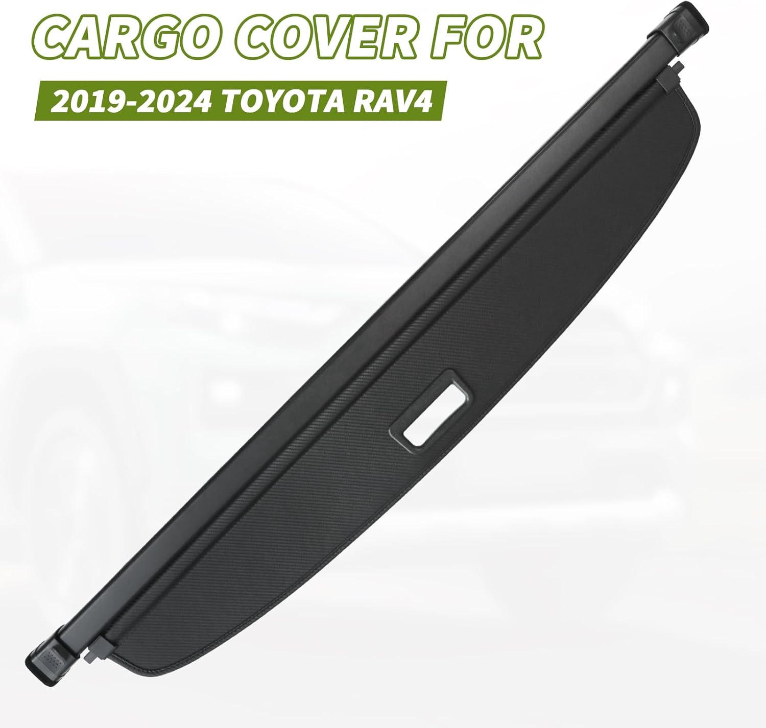 Trunk Cargo Cover for Toyota RAV4 2019-2025, with Carbon Fiber Texture Ends, Anti - Peeping Retractable Security Shade for Privacy, RAV4 2019-2025 Accessories
