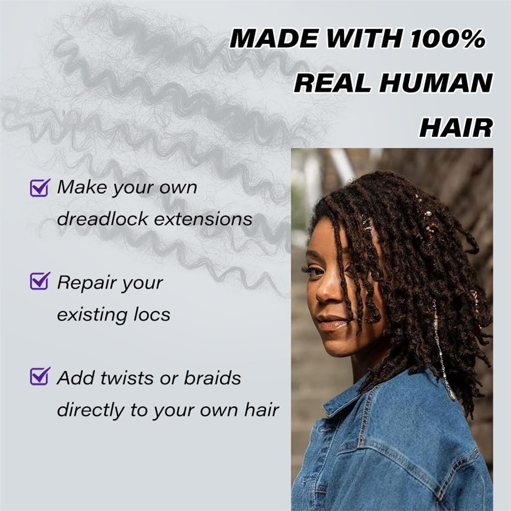 Splatanie włosów Afro Kinkys Ludzkie Włosy Ludzkie Do Przedłużania Daredlocks Naprawa Locs Twist Braiding Kobieta(6inches)