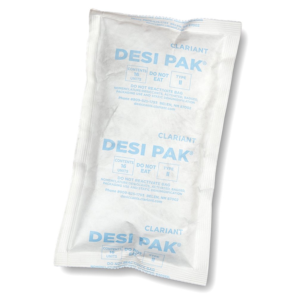 Armor Protective PackagingD16UCT-D Clay Tyvek Desiccant Provides Moisture and Corrosion Protection, 16 oz., Blue (Pack of 150)