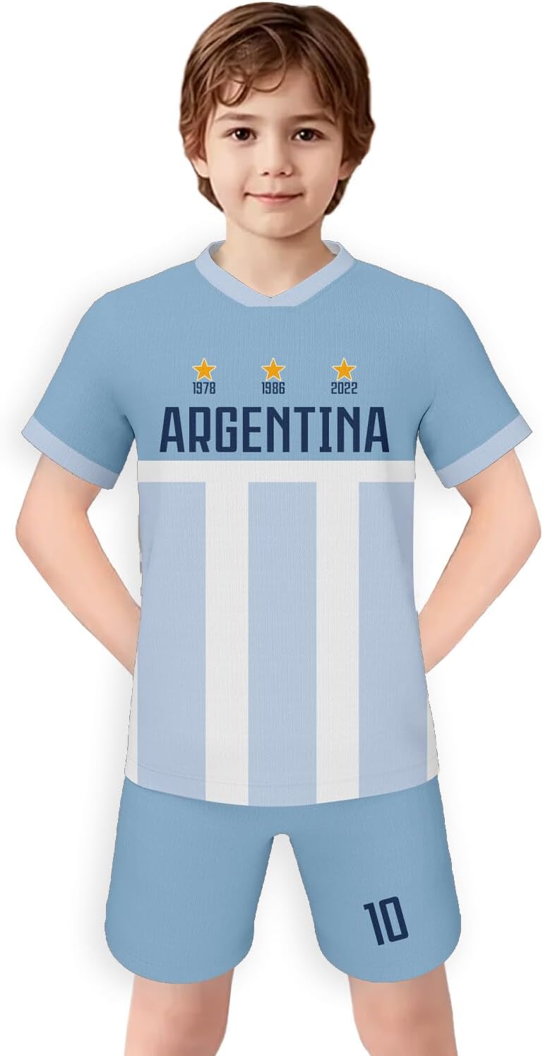 Soccer Jersey Kit Kids #7#10 National Team Boys Soccer Jersey/Shorts Football Shirt Set Girls Gift for Soccer Fans - Image 5