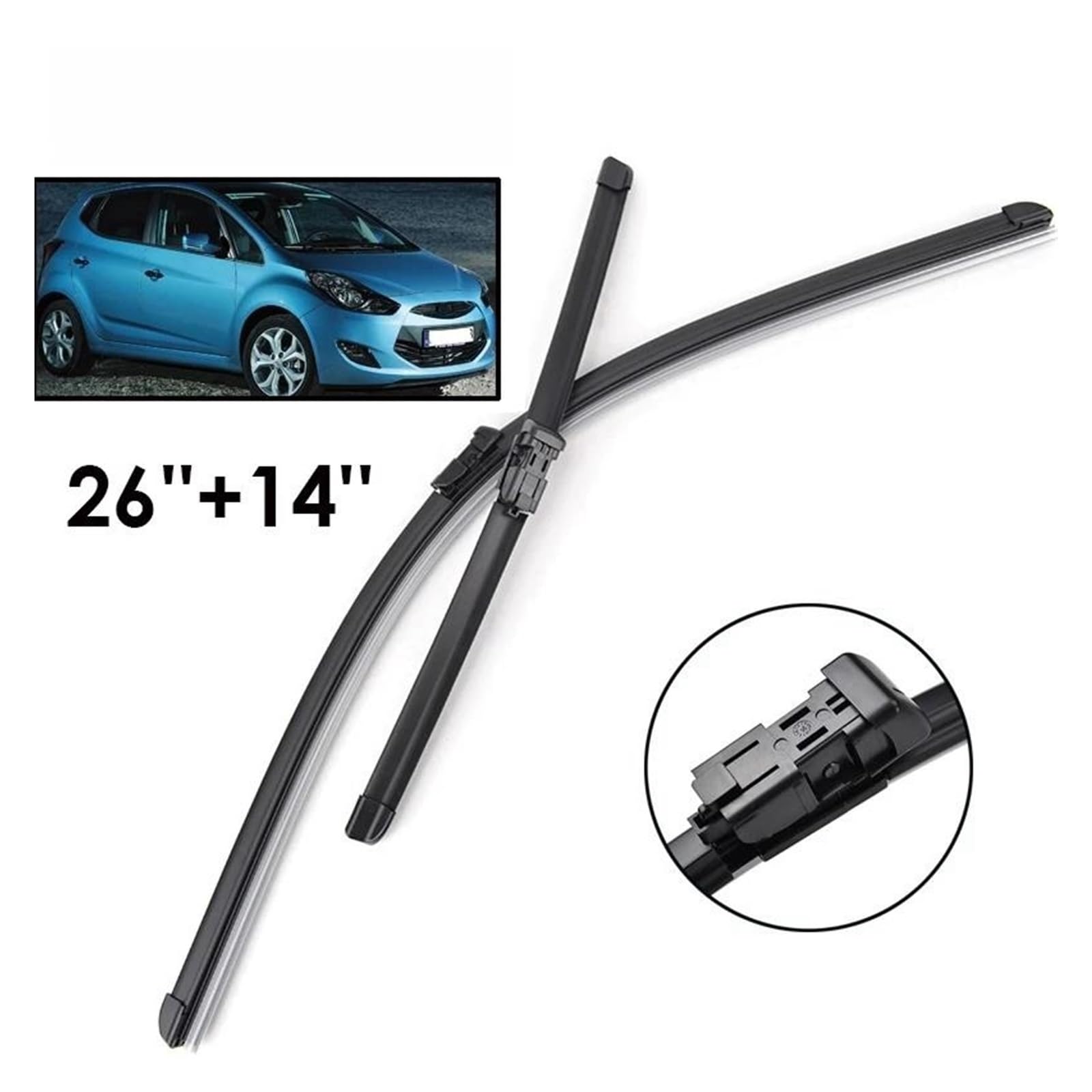Juego de limpiaparabrisas Escobillas de limpiaparabrisas para IX20 2010-2020, limpiaparabrisas, cepillos de lluvia para coche(Front)