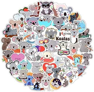 EBANKU 108 PCS Koala Stickers, Waterproof Vinyl Stickers for Water Bottles, Laptop, Skateboard, Luggage, Suitcase, Cars, Koala Bear Graffiti Decal Sticker for Kids Teens Girls