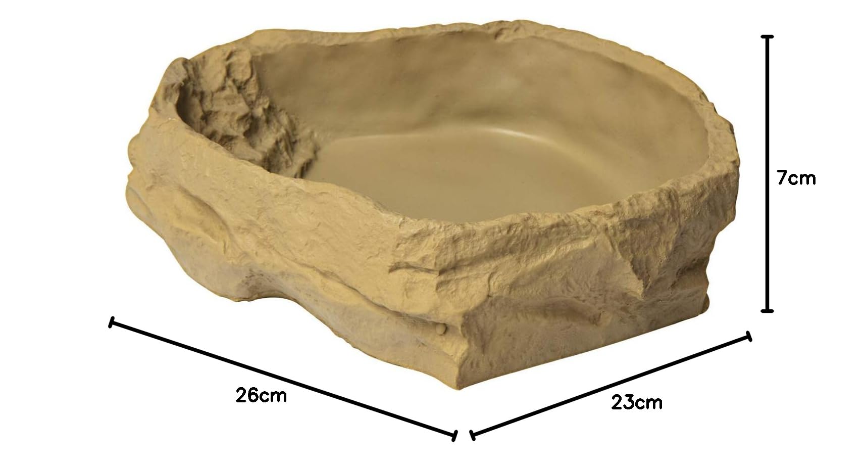 sera Reptil Food/Water Dish L – Ciotola per Cibo e Bevande per rettili e Anfibi, Beige, Grande