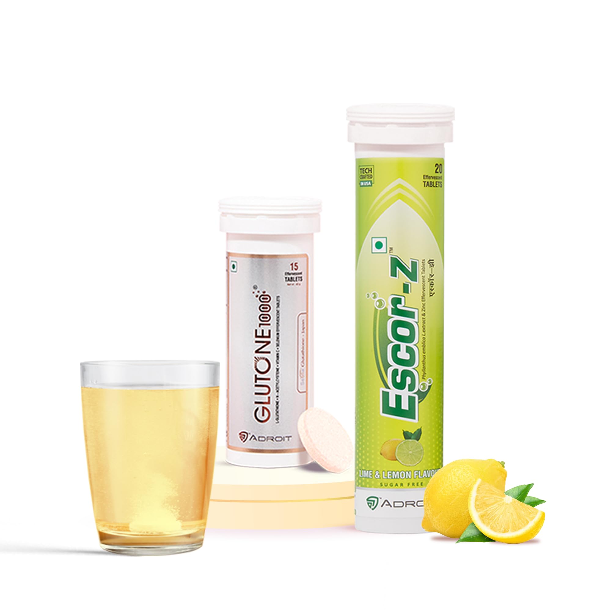 Glutone 1000 & Escor-Z Combo Pack| Setria L-Glutathione, Vitamin C Effervescent Tablets| Healthy Skin| 15 (1) + 20 (1) Tablets (Lemon Flavour) (B08L15CS6K) Amazon Price History, Amazon Price Tracker