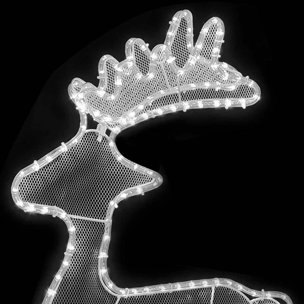 Decorazione natalizia a forma di renna con rete 306 LED, 60 x 24 x 89 cm, in PVC e telaio in acciaio, luce bianca fredda, resistente alle intemperie, IP44, per interni ed esterni, a