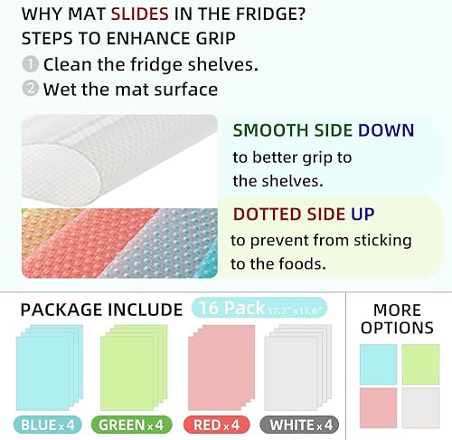 Miniatura 2 de 16 alfombrillas para refrigerador, impermeables, antideslizantes, de EVA, para refrigerador, cajones, estantes, armarios, almacenamiento de cocina y