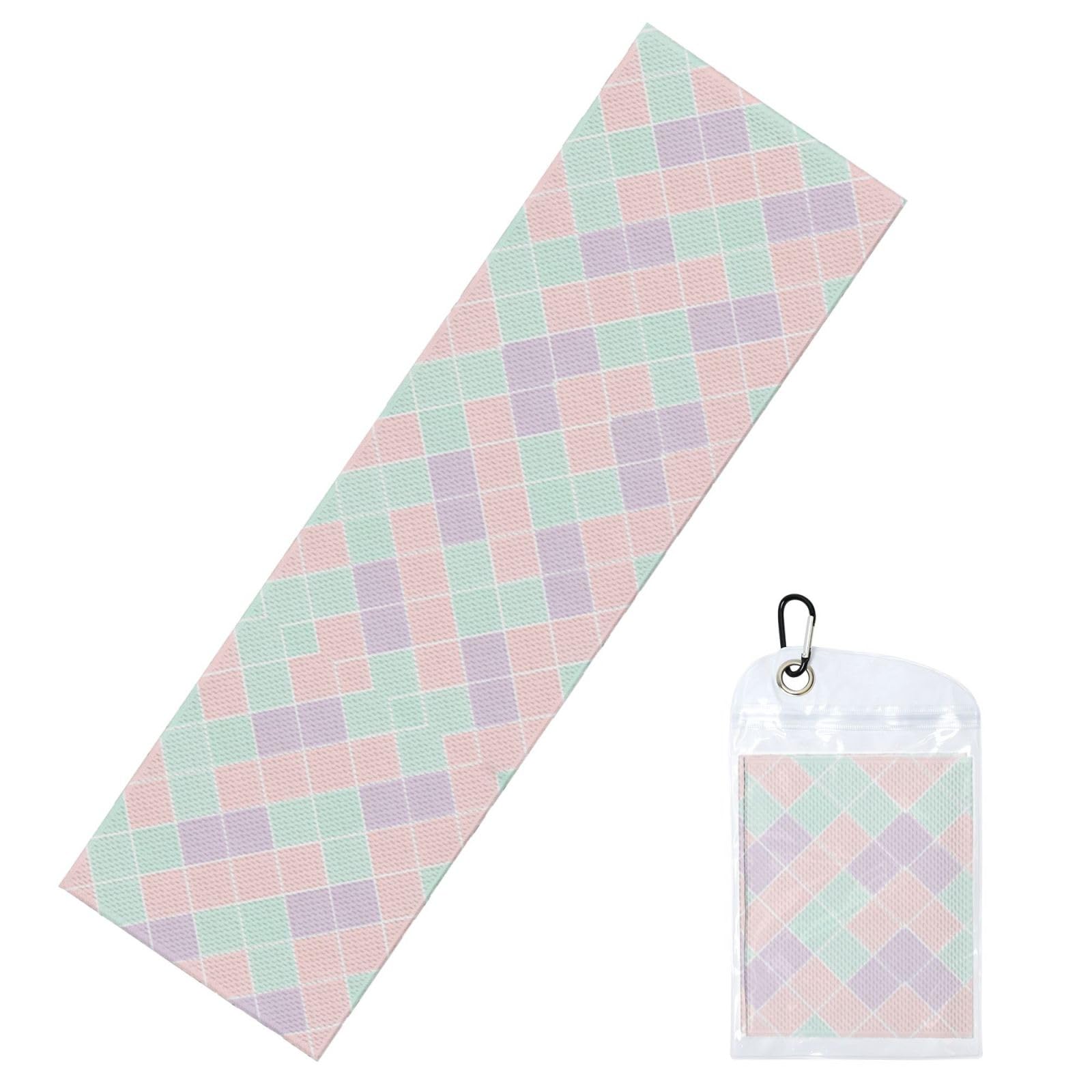 DUYIOKH Pastel Diamond Grid Pattern Print Cooling Towel, Portable Towel for Gym Workout Golf Beach World Cup Sports Hot Weather