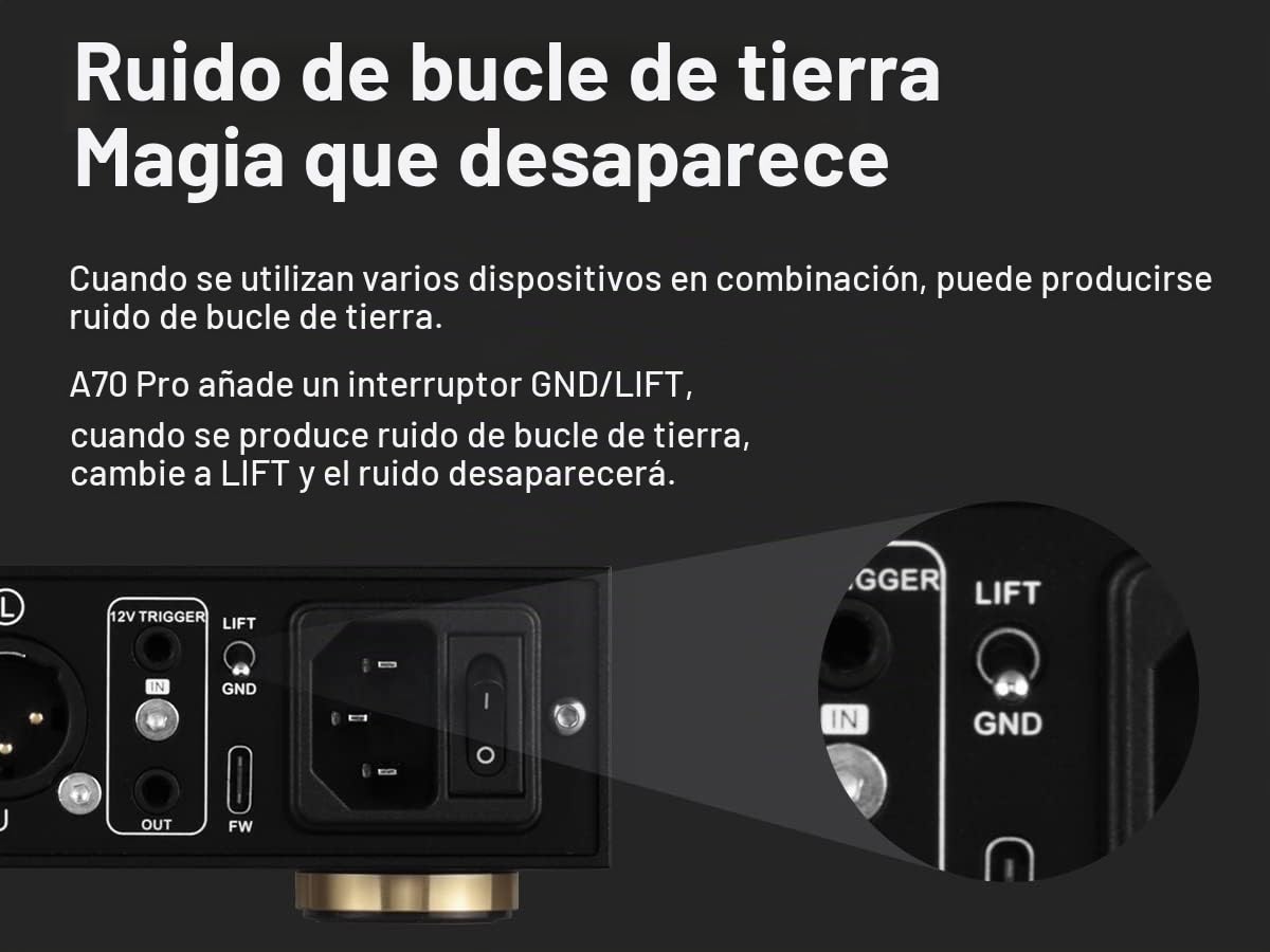 Topping A70 Pro Amplificador de Escritorio para Auriculares y preamplificador (Negro)