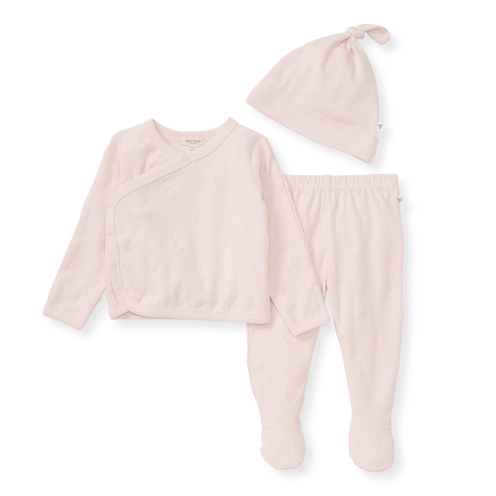 Burt's Bees Baby Take Me Home 3-teiliges Set mit Top, Hose und Mütze, 100 % Bio-Baumwolle, Unisex
