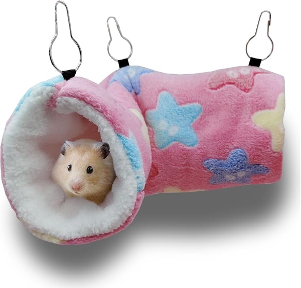 Hamaca para Ratas de hurón de Conejillo de Indias, Cama de túnel Colgante de Conejillo de Indias, Hamaca para Mascotas para Animales pequeños, Hamster, Chinchilla, Planeador de hurón, Rosa - 1