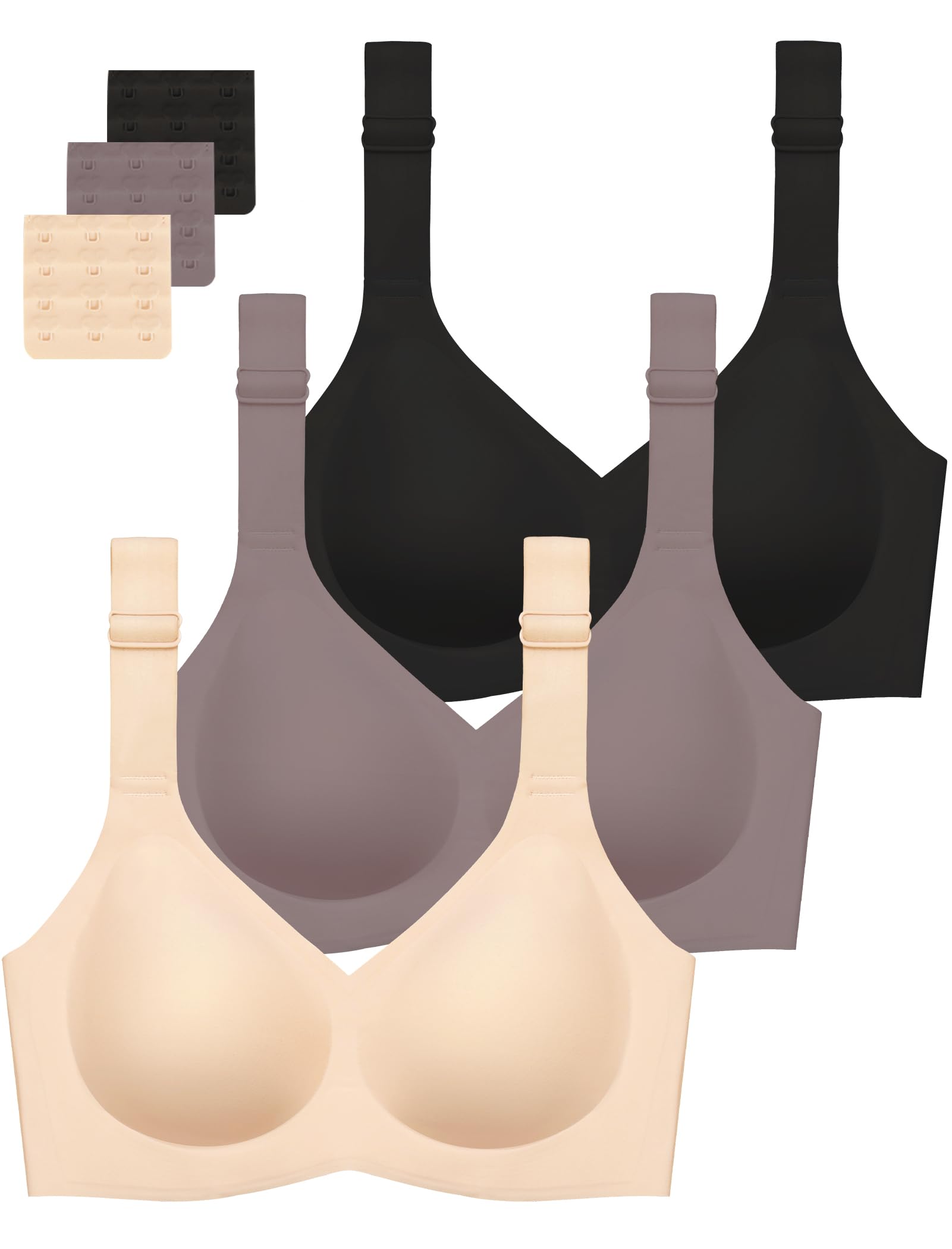 Gailife Jelly Wireless Bras for Women 3 Pack