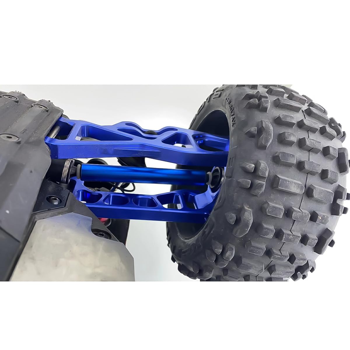 Levigo Arbre d'entraînement large en métal compatible avec Traxxas MAXX 2.0 V2 RC Accessoires de mise à niveau essieu de transmission CVD, bleu