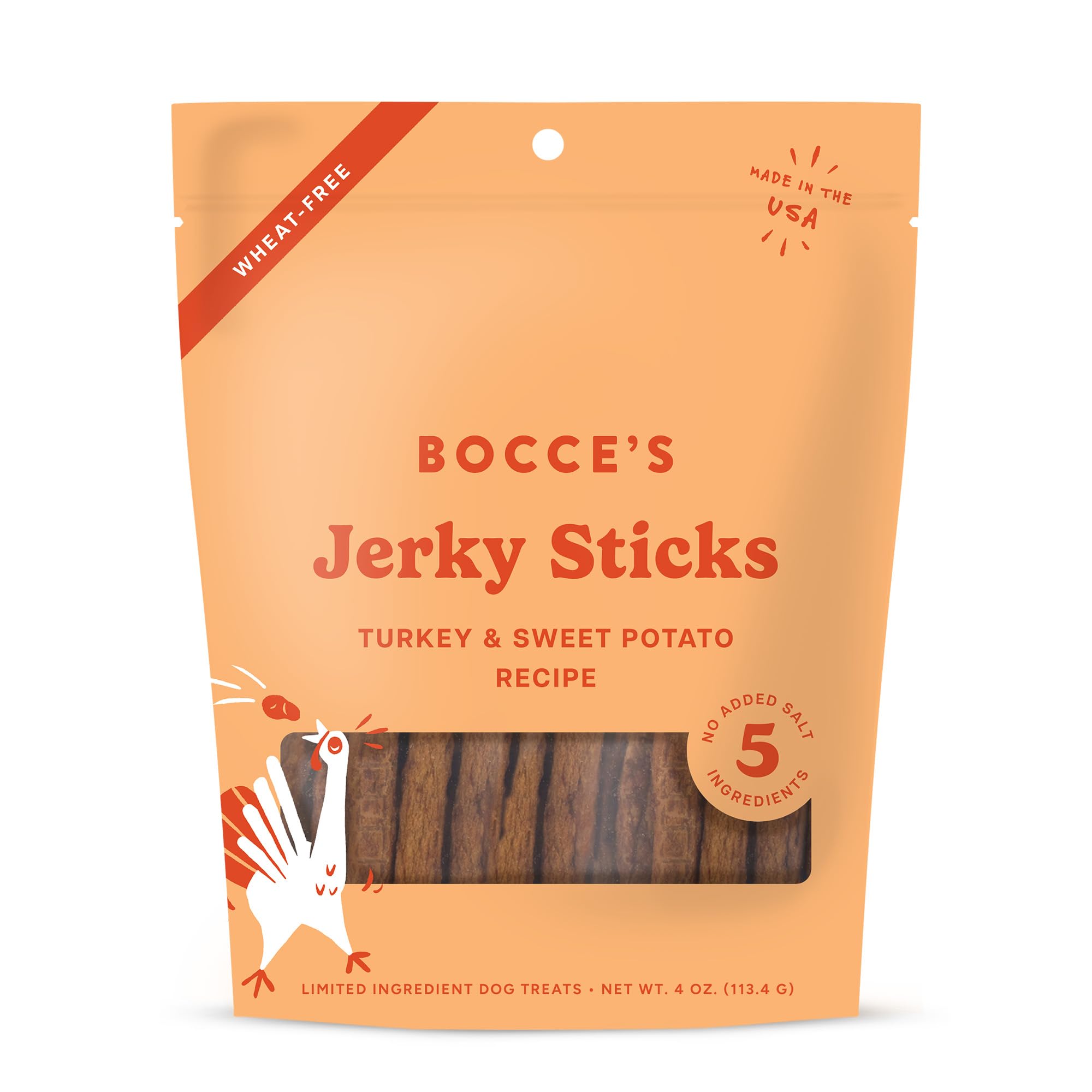 Bocce's Bakery Turkey & Sweet Potato Jerky Stick Dog Treats