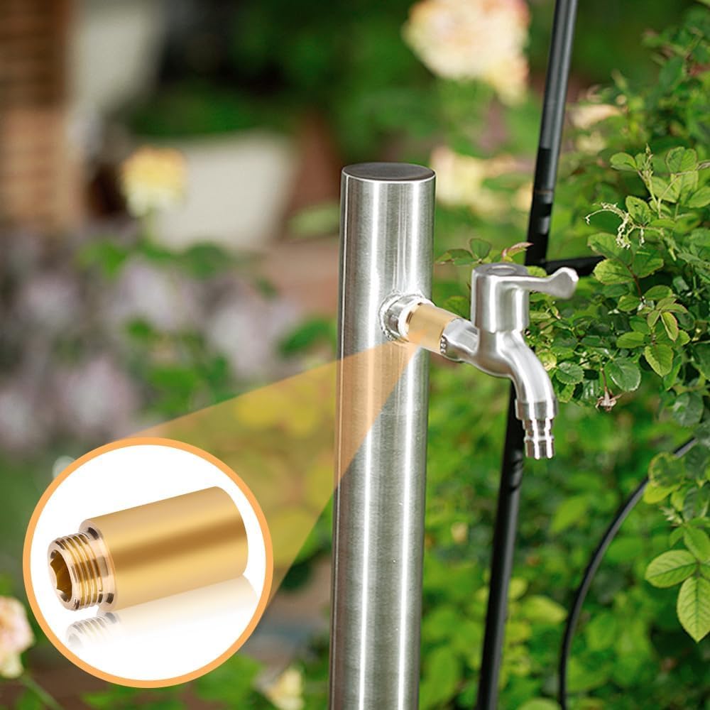 2 estensioni per rubinetto in ottone, 1/2 pollici x 25 mm, prolunga filettatura DN15, 1/2" IG x 1/2" AG, prolunga in ottone da 25 mm, prolunga di collegamento per acqua potabile e riscaldamento