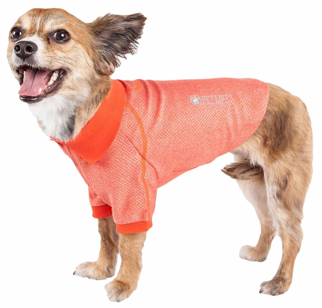 PetLife Active Playera Polo para Perro, a Prueba de mechas, elástica, Relajada, tamaño Grande, Color Naranja