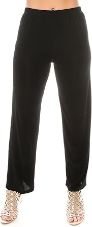 Jostar Womens Elastic Waist Pants Plus Size Pull On Stretch Basic Soft Casual Trouser