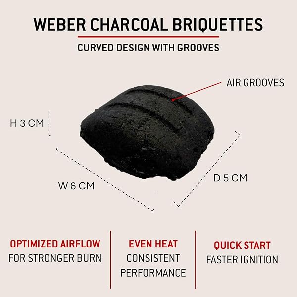 Weber Carbone per Barbecue (4kg), per una Bruciatura Lunga e Costante, Ideale per una Lunga superficie di cotturata, Legno 100% Naturale, Raccolto Sostenibile, Certificato FSC (17590) - 4