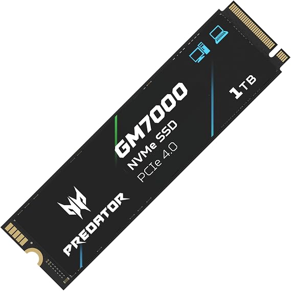 Predator M.2 SSD 1TB GM7000 with DRAM cache NVMe 1.4 2280 PCIe Gen44 Ultra high speed (maximum read: 7400MB/s, max write: 6700MB/s) 3D NAND TLC Internal SSD Compatible with PS5 Pro - BL.9BWWR.105