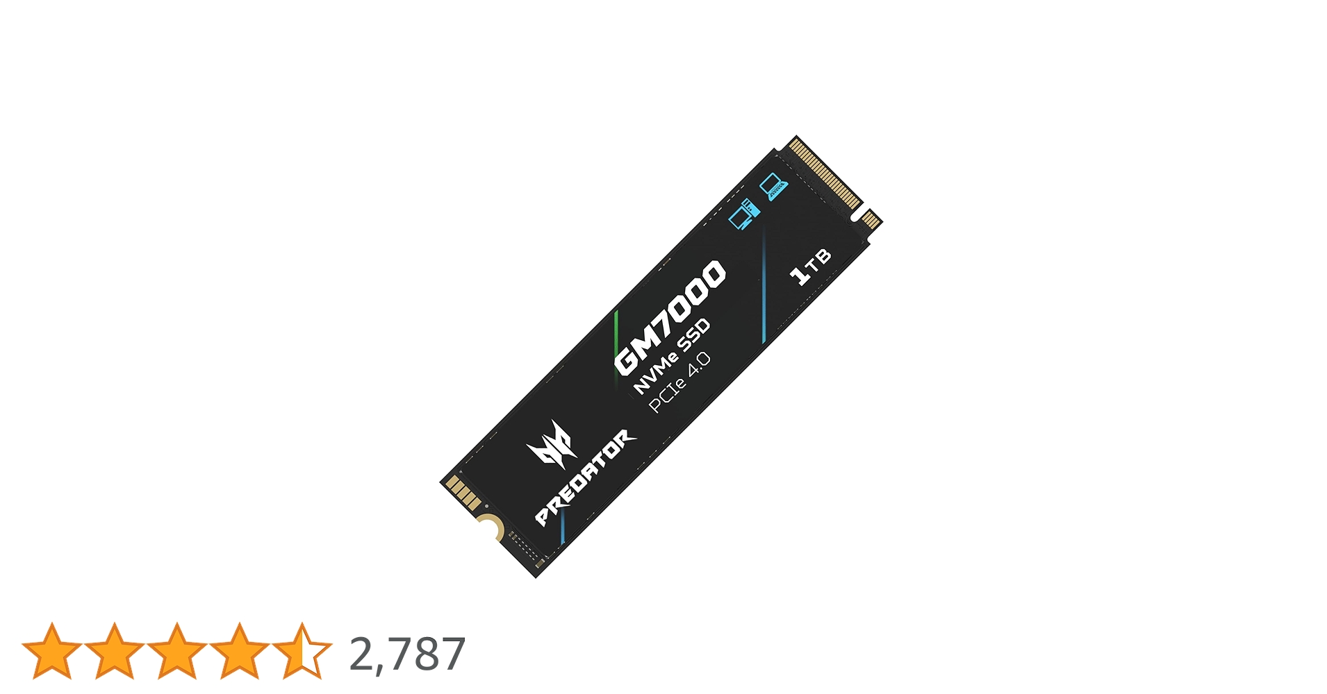 内蔵型SSD Acer Predator SSD 1TB PCIe Gen4x4 M.2 Predator Acer SSD 1TB 3D NAND TLC PCIe Gen 4x4 M.2 NVMe 2280