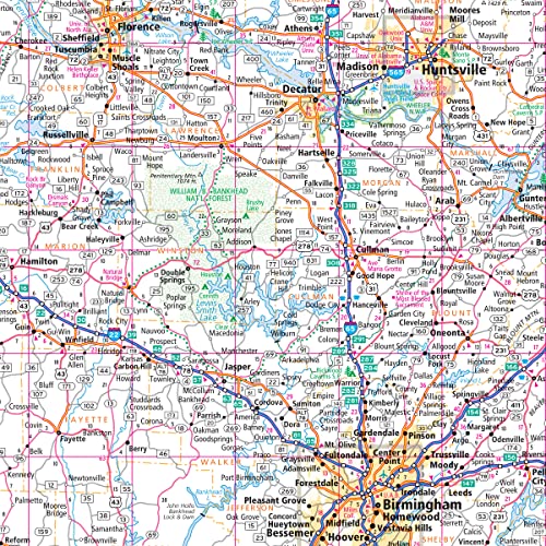 Rand McNally Easy to Read Folded Map: Alabama State Map
