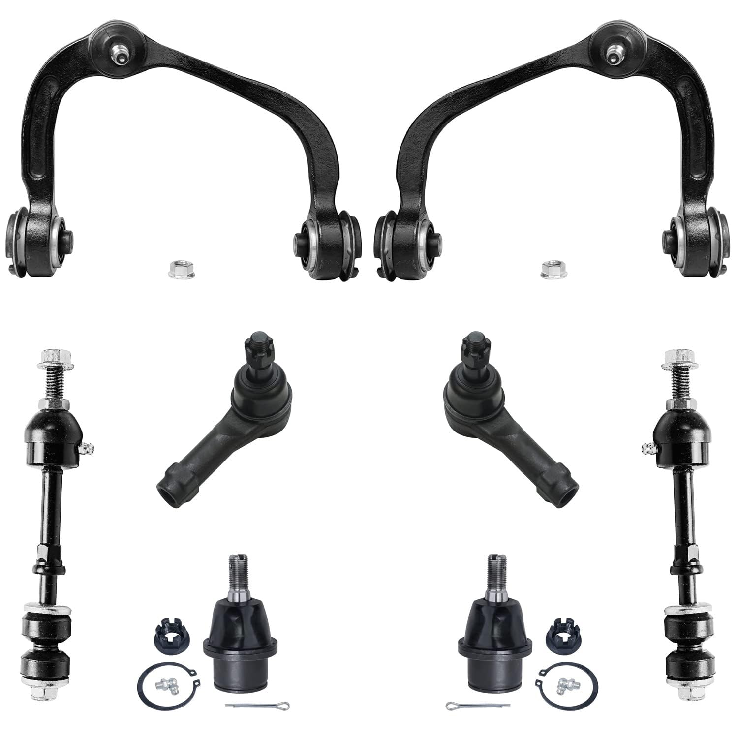Detroit Axle - 2WD Front Upper Control Arms w/Ball Joints + Outer Tie