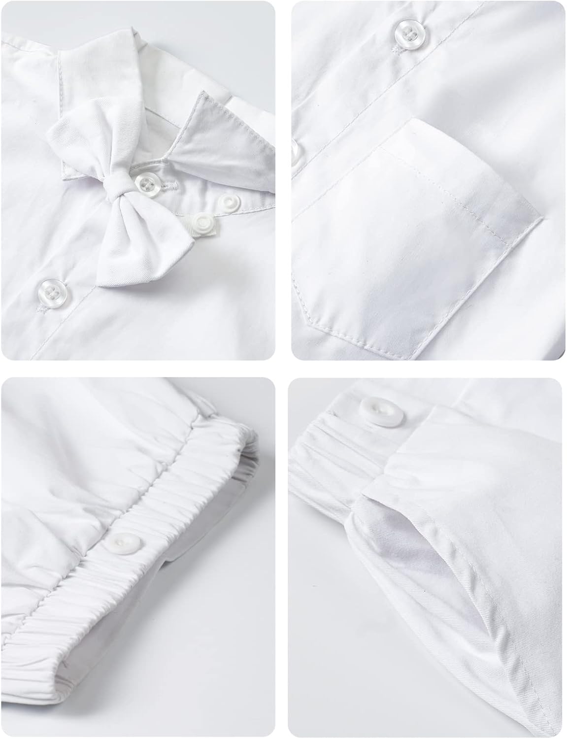 A&J DESIGN Toddler Boys Formal Outfit Baby Wedding Dress Clothes Kids Gentleman Suit Pants Set with Suspender