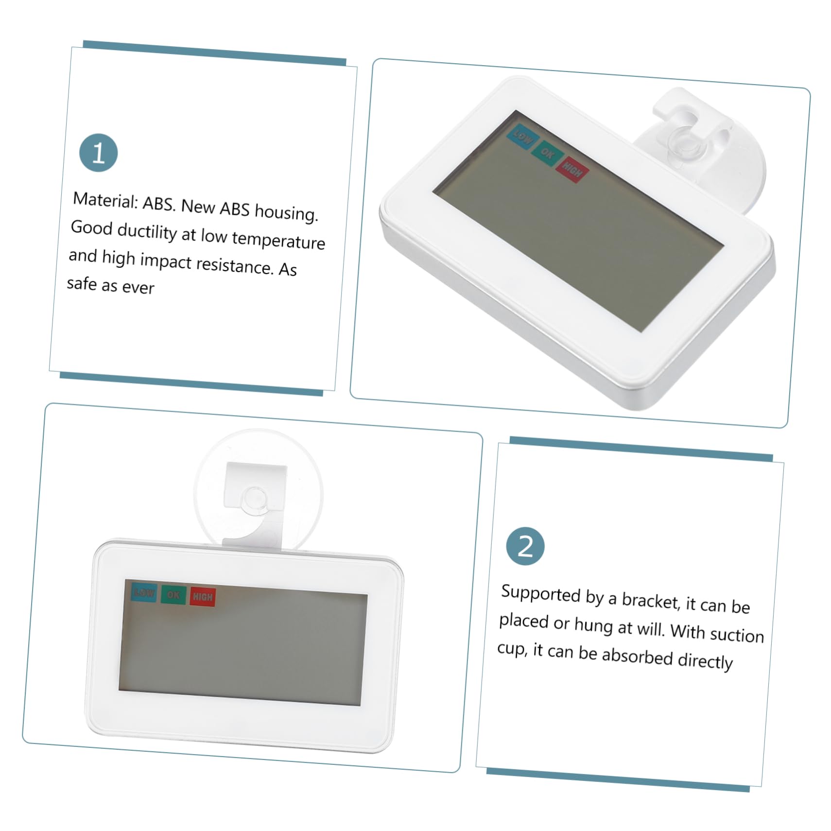 LIFKOME 3piezas Digital y Higrómetro Portátil Para Refrigerador Medidor De Temperatura y Humedad Para Hogar y Oficina Alarma De Temperatura Pantalla Lcd Compacto y Ligero
