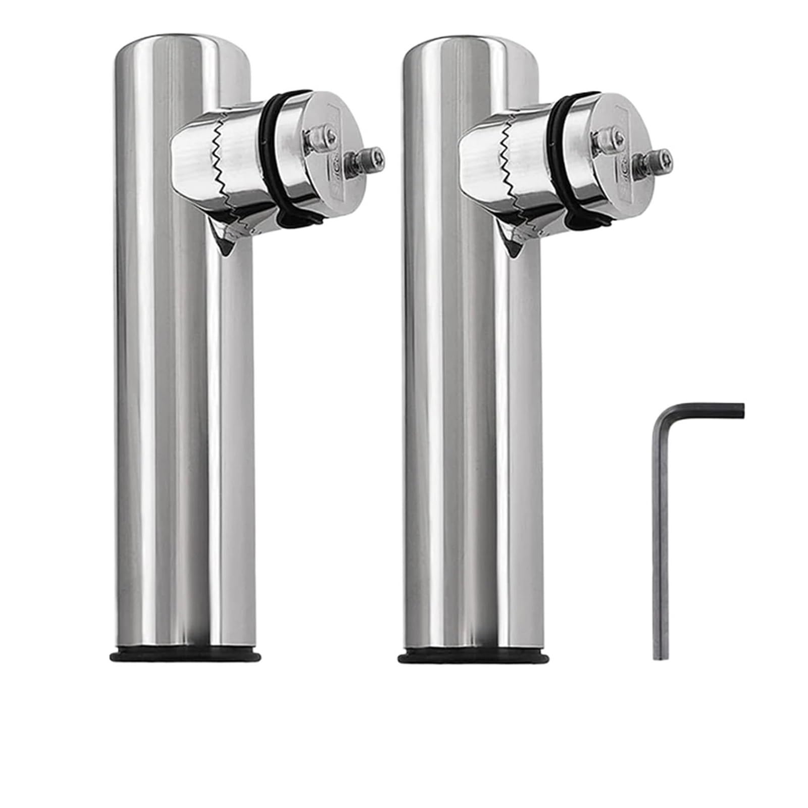 SUBLXPoten Stainless Steel Fishing Rod Holder 2 Pcs Stainless Steel Marine Fishing Rod Holders Adjustable Holder on Rails for Boat Yacht Support for Rail 18MM to 26MM