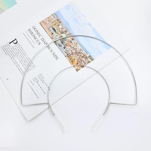 Miniatura 6 de Lawie Paquete de 6 diademas de metal con forma de abanico de 2 capas con forma de abanico de metal plateado, reina de diosa, corona de halo de