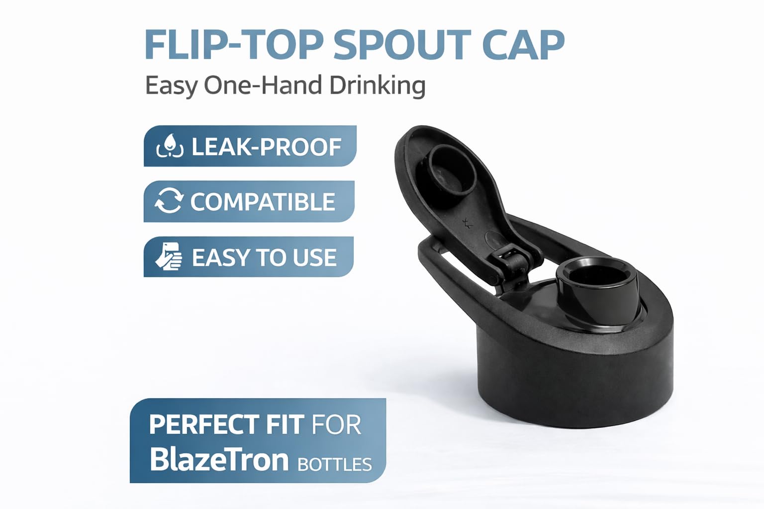 Flip Top Water Bottle Caps - Leakproof Replacement Lid -4 Flip Top Water Bottle Caps - Leakproof Replacement Lid -4