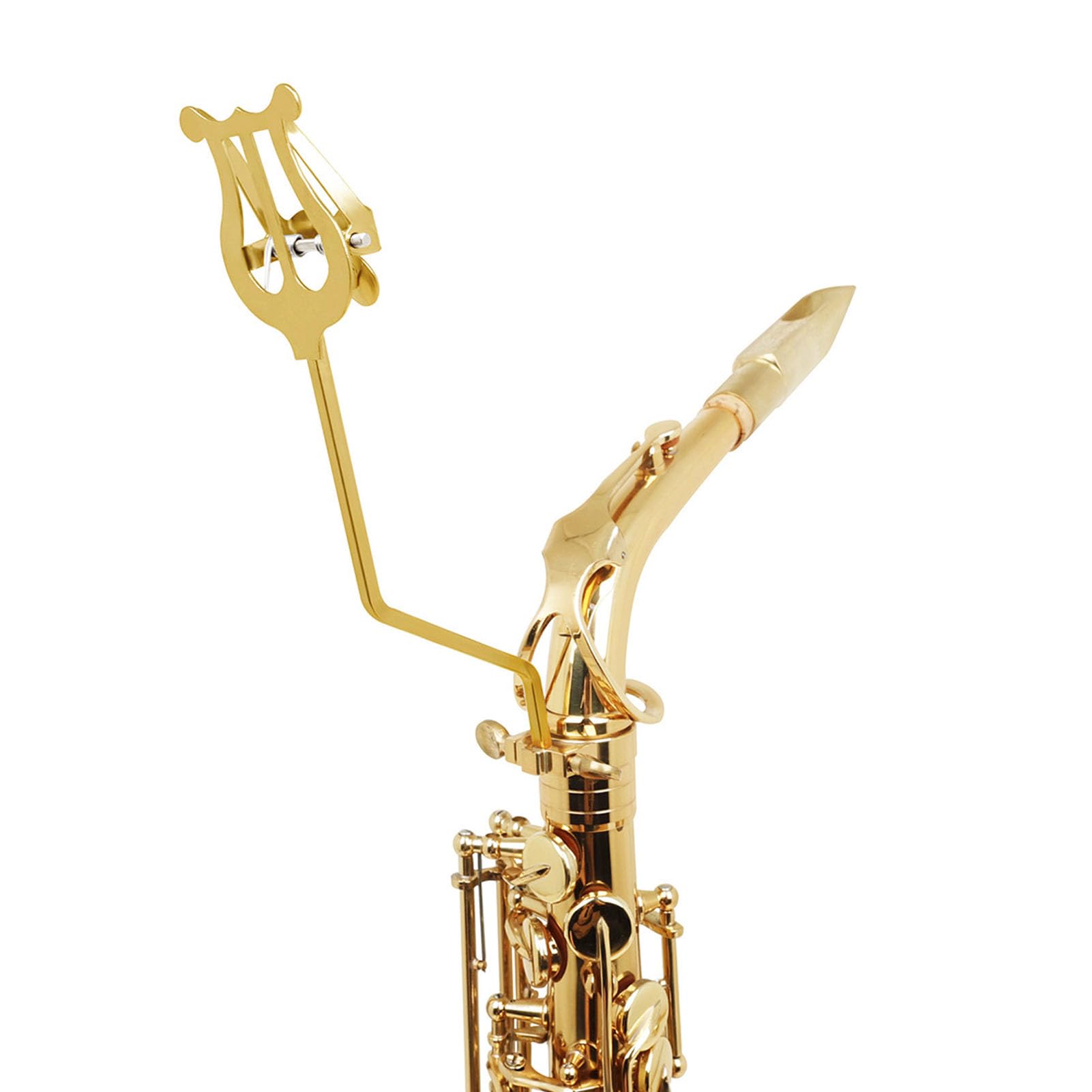 Pince Lyre de Feuilles de Saxophone Alto en or Noble, Porte-à-faire Facile à Utiliser pour la Musique de Saxophone, pour la Pratique Musicale