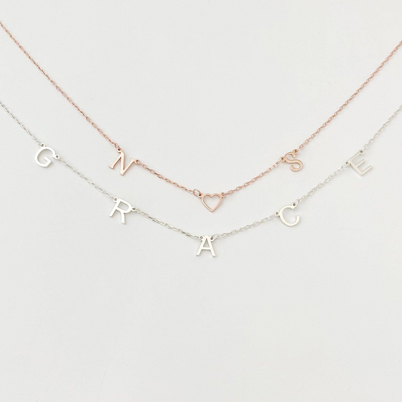 Argento sterling 925 collana con iniziale lettera collana per mamma argento lettera per lei