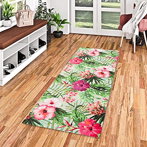 Pergamon Trendy - Tapis de Cuisine - Tapis Long Couloir - Vintage Jungle Vert Coloré - 2 Tailles