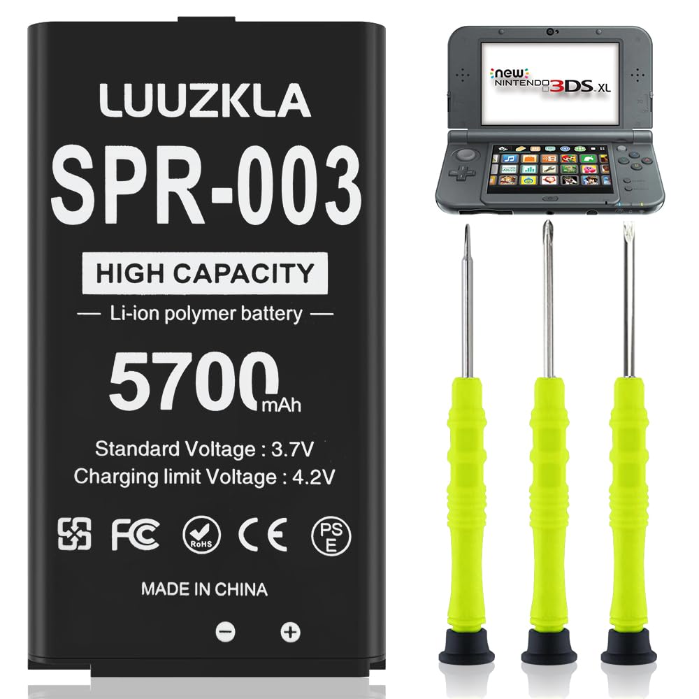 Luuzkla 5700mAh SPR-003 Battery, (New Upgrade) Compatible with Nintendo 3DS XL and New 3DS XL Game Console, with Full Tool Kit
