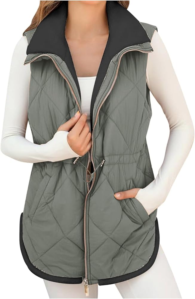 winter coats Reversible Sherpa Vest Womens Warm Fleece Vest Trendy