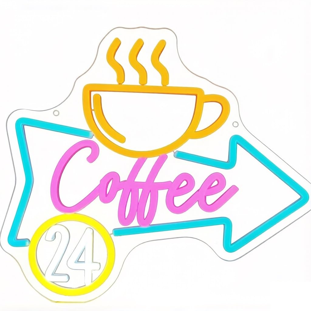 Coffee Shop Neon Sign LED Light for Home Bar or Coffee Station(1(32.5 * 34.5cm))