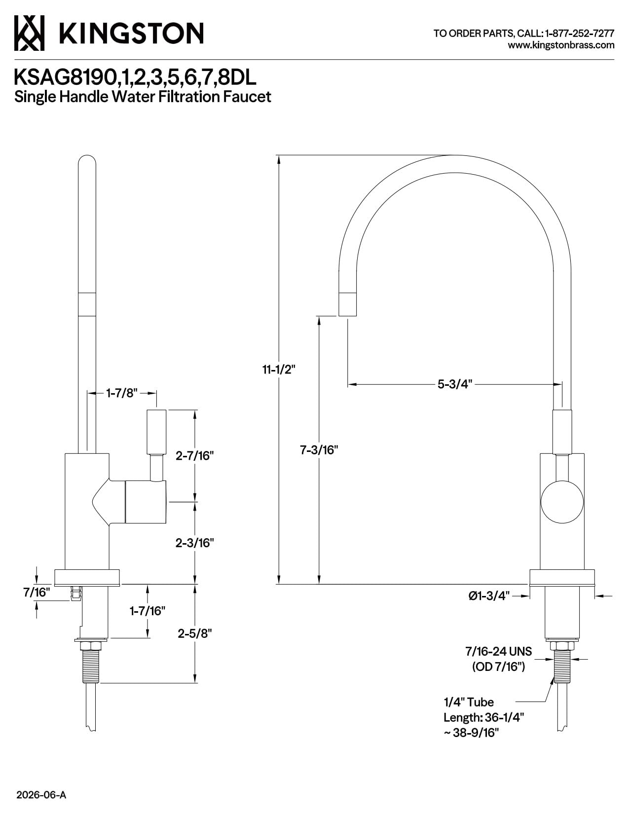 Kingston Brass KSAG8198DL Concord - Grifo de aire para filtración, níquel cepillado