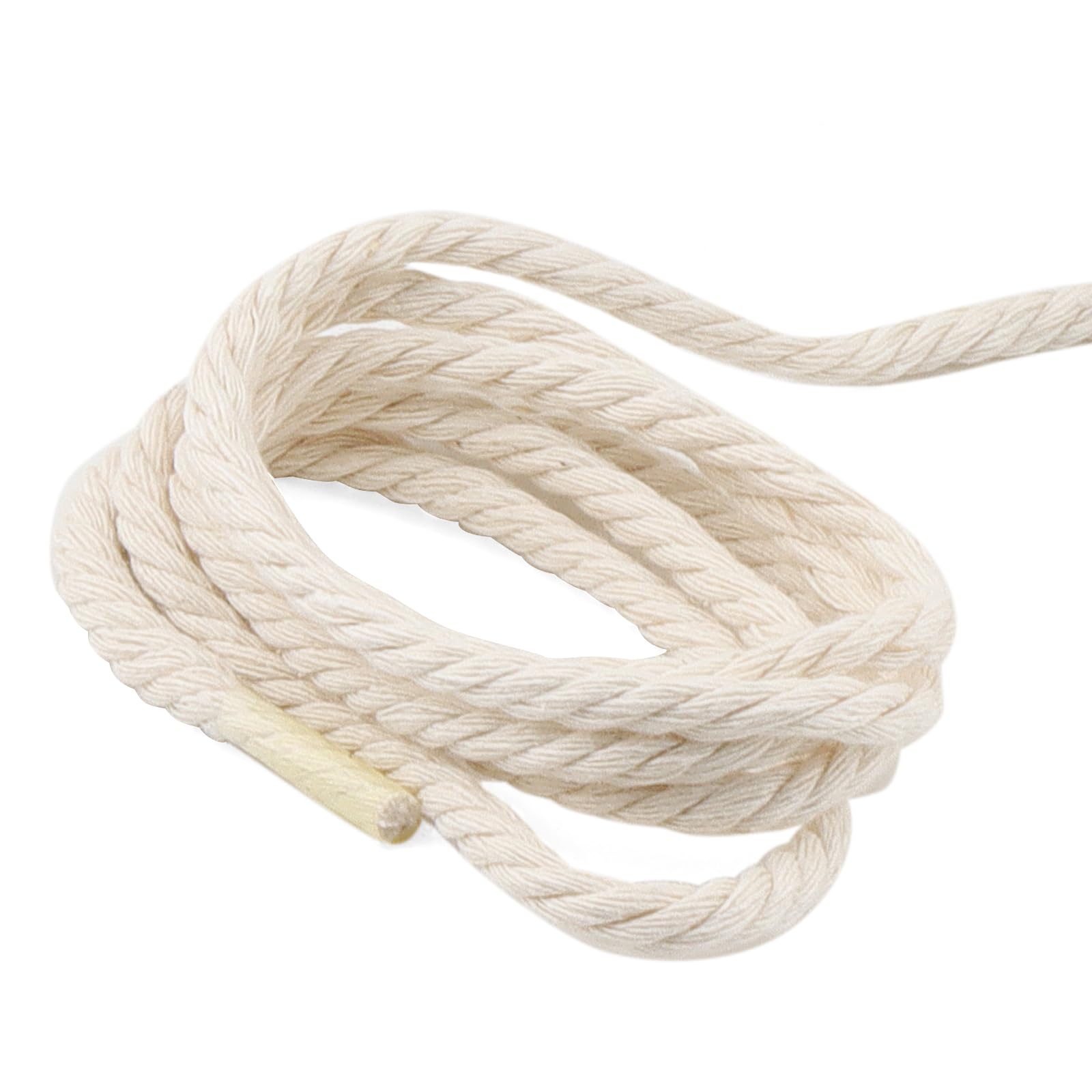 MANCHAP 2 rollos de cordón de macramé de 6 mm x 100 m, cordón de algodón de 4 hebras para macramé, 200 m, cuerda de algodón natural para tejer, envolver regalos y decoraciones de boda