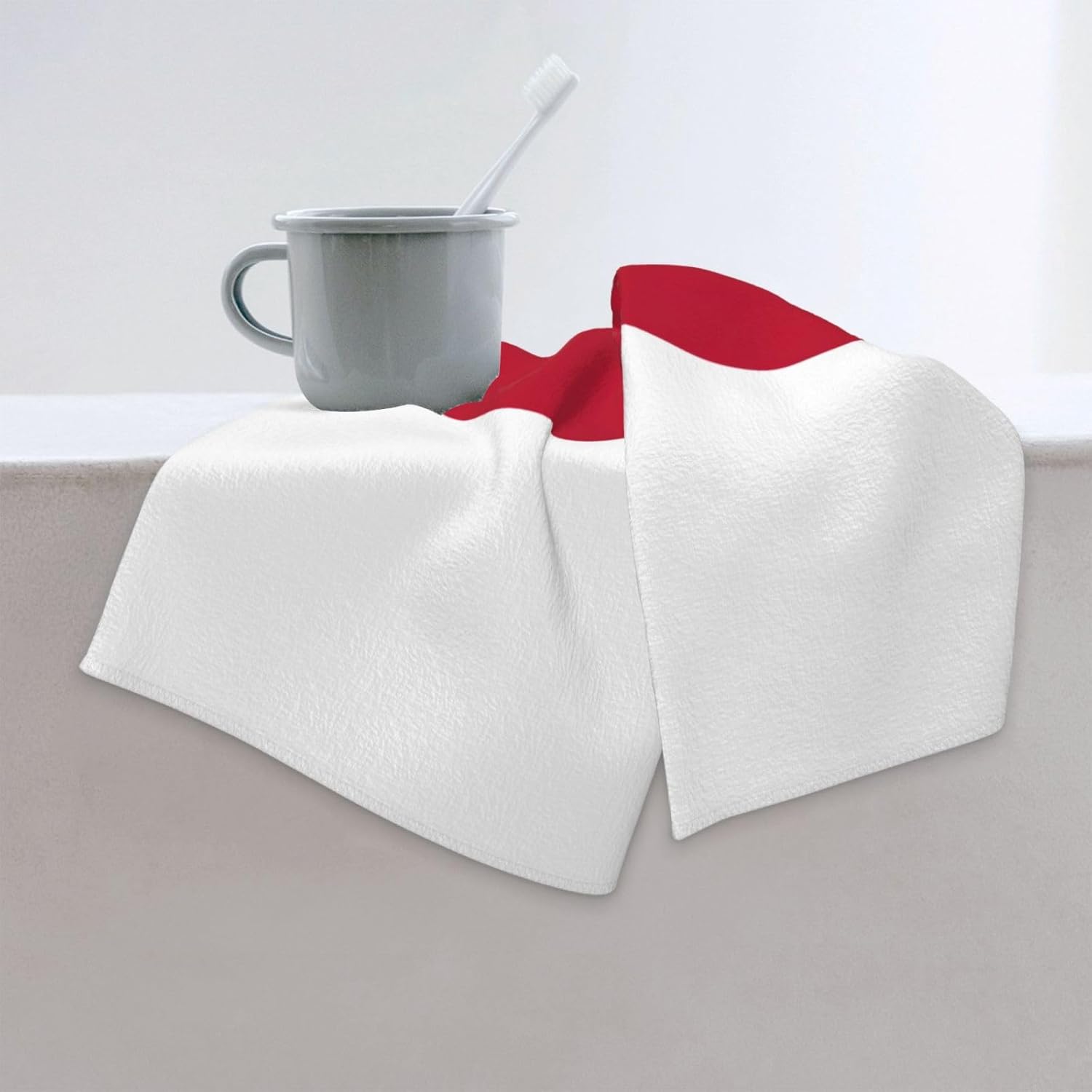 Japanese Flag Print Hand Towels for Kitchen, Decorative Bathroom Towels Decor Farmhouse Cute for Men Women Gifts