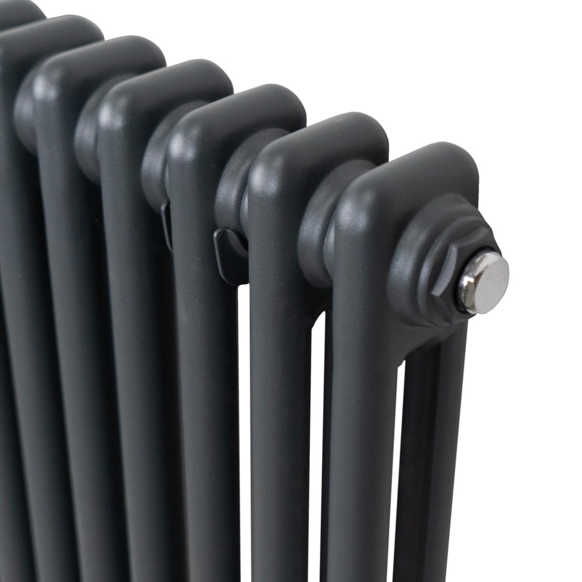 Radiador Tradicional Vertical de 2 columnas 1800mm x 292mm | Gris Antracita | Acero | Montado en pared | Kit de fijación y soportes + Cepillo de limpieza GRATIS | Calefacción estufa calefactor