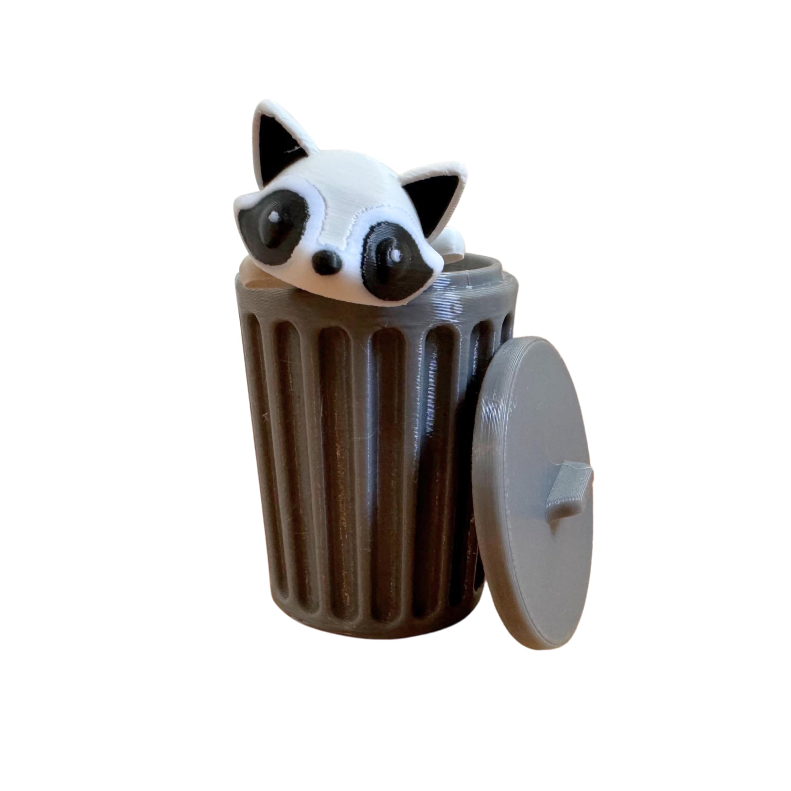 Mini Raccoon in Trash Can Figurine – Funny Desk ...